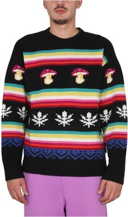 Msgm Wollen Trui met Ronde Hals - Heren - Ronde hals truien - Veelkleurig - L - Wol - Truien & Vesten