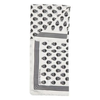 Alexander McQueen Skull Scarf - female - Alexander McQueen - Winter Scarves - White - ONE SIZE - Accessories