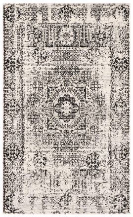 Safavieh Alfombra transicional de polipropileno blanco/negro, 122 x 183 cm