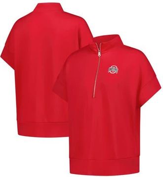 ZooZatZ Womens ZooZatz Scarlet Ohio State Buckeyes Tri-Blend Quarter-Zip Flowy Top at Nordstrom, Size X-Small