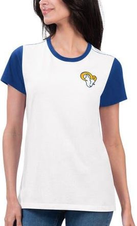G-III 4Her by Carl Banks Womens G-III 4Her by Carl Banks White/Royal Los Angeles Rams Fashion Illustration T-Shirt at Nordstrom, Size Xx-Large