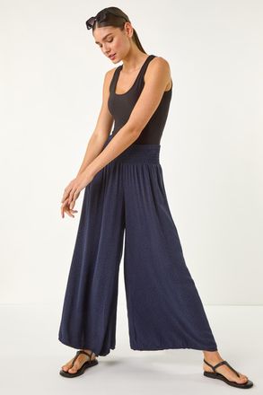 Roman Relaxed Animal Print Wide Leg Trouser