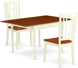 East West Furniture Dining Room Set Buttermilk & Cherry, MZNI3-WHI-W