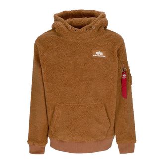 Alpha Industries Sherpa Teddy Hoodie Kameel - Heren - Hoodies - Bruin - S - Polyester - Hoodies & sweatvesten
