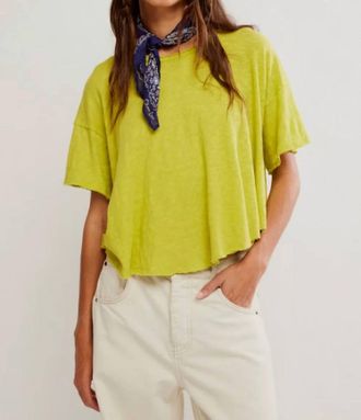 Free People Elsie Swing Tee In Warm Olive