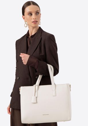 Wittchen Dames 16 Laptoptas, Imitatieleer, Cr&egrave;me, Eco-leer