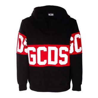 GCDS Hoodies, male, Black, Size: 2XL Band Logo Hoodie