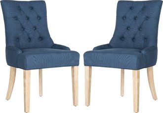 Safavieh Set de 2 sillas de comedor en madera de abedul azul