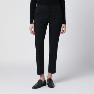 Pantaloni Torino Black slim-fit cotton-blend trousers