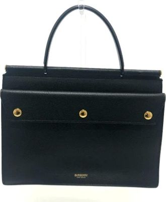 Burberry Tweedehands leren handtassen - Dames - Vintage Handtas - Zwart - ONE Size - Vintage