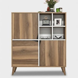 Emob Aparador Multiusos Para Sal&oacute;n O Recibidor Con Puertas 100x115x30 Cm Pulse - Natural
