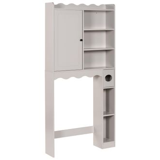 Beliani Armario De Ba&ntilde;o De Pie De Mdf Con Estantes Estilo Tradicional Beige Claro Penon
