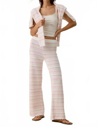 LoveShackFancy Clarabeth Knit Pants In Marbella Stripe