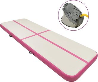 vidaXL Esterilla Inflable De Gimnasia Con Bomba Pvc Rosa 500x100x20 Cm Vidaxl