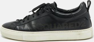 Dsquared2 Black Leather Low Top Sneakers