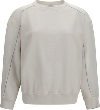 Brunello Cucinelli White Cotton Womens Sweatshirt