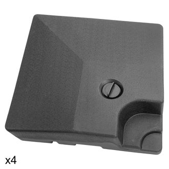 Happy Garden Juego de 4 baldosas cuadradas de pl&aacute;stico negro