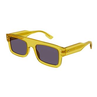 Gucci Zonnebril - Heren - Zonnebrillen - Geel - 53 MM - Accessoires
