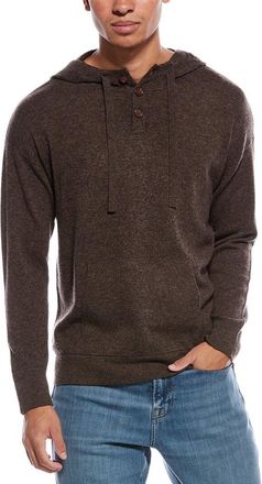 Brodie Button Up Wool & Cashmere-Blend Hoodie