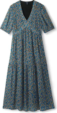 Hatley Willow Mini Vines Tiered Dress in Black at Nordstrom, Size X-Large