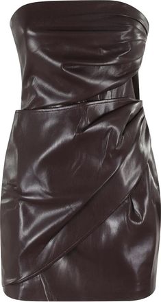 Andamane Abito corto drappeggiato - Marrone