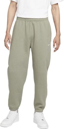 Nike Mens Nike Solo Swoosh Elastic Waistband Solid Color Bundle Feet Fleece Sports Pants/Trousers/Joggers Autumn Green DA0330-320