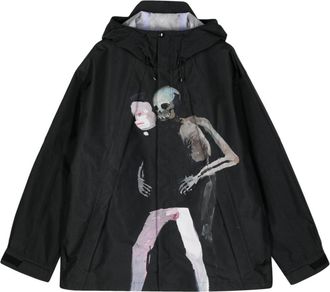 Undercover x Helen Verhoeven printed hooded jacket - men - Nylon - 4 - Black