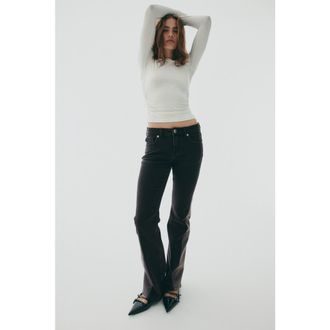 H&M Flared Low Jeans in Black/color Block at Nordstrom, Size 10