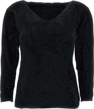 Live V-Neck Top With 3/4 Sleeves In Soft Stretch Fabric