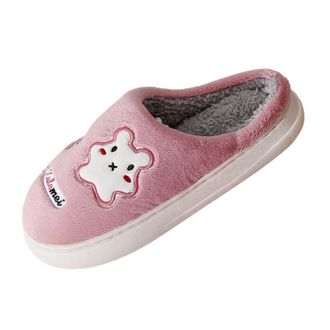 Generic Best Boxing Day Sales Preppy Slippers 2024 New Winter Womens Korean Thermal Wrapped Flat Bottom Thick Bottom Plush Cotton Slippers Battery fit flops s