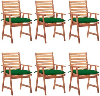 vidaXL Vidaxl - Sillas Comedor De Jard&iacute;n Y Cojines 6 Uds Madera Maciza Acacia