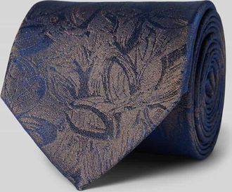 Monti Seidenkrawatte mit floralem Allover-Print (7 cm) in Dunkelbraun, Größe 1