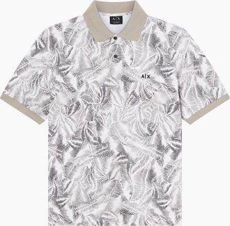 A|X Armani Exchange Mens Regular Fit Fresh Beach Polo Shirt - Cream - Size: 44