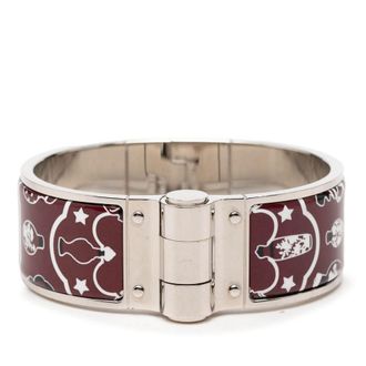 Herm&egrave;s Pre-owned Hermes Wide Enamel Tropical Club Flacons Bandana Hinged Bangle 60 Ladies 65CHF75ZNVU91QL3