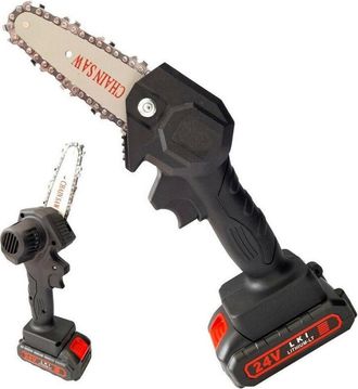 Trade Shop Trade Shop - Mini Elettrosega Sega A Batteria 24v Motosega Elettrica Tagliarami 4 Ea-98819