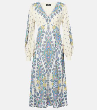 Etro Paisley crêpe de chine midi dress