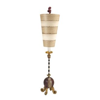 Loops Table Lamp Gold Legs Red Tan Sphere Black Cream Stem. Inverted Shade LED E27 60W