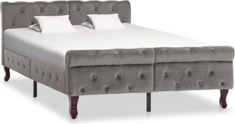 vidaXL Vidaxl - Estructura De Cama Sin Colch&oacute;n Terciopelo Gris 120x200 Cm