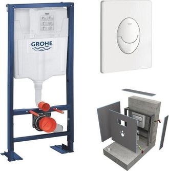 GROHE Juego De Marco De Soporte Grohe Solido Con Cubierta Wedi I-board, Blanco, Sin Revestimiento