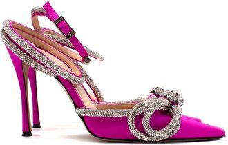 Mach & Mach Fuscia Double Bow Satin Pumps Size 36.5