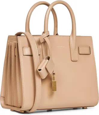 Saint Laurent Womens Handbag Sac De Jour Nano Clear Beige Calfskin Handbags Hand Bags
