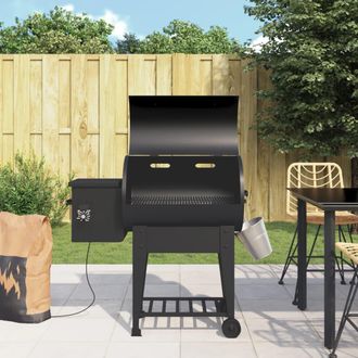 vidaXL Barbacoa De Pellets Con Estante Inferior Hierro Negro 94 Cm Vidaxl