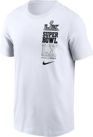 Nike Super Bowl LX Bound Dueling Nike Mens NFL T-Shirt in White | N19910ASB2-FHB