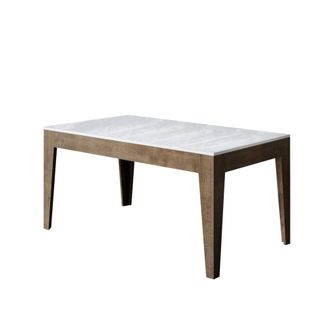 Itamoby Mesa extensible 90x160/220 cm efecto madera fresno blanco/nogal