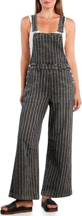 Wash Lab Denim Lucky Denim Overalls in Grey Denim Stripe at Nordstrom, Size X-Small