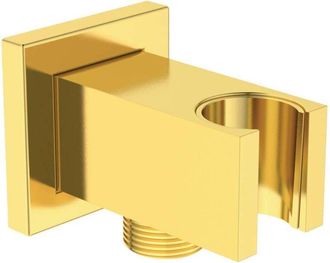 Ideal Codo De Conexi&oacute;n A Pared Rain Con Soporte De Ducha Angular Dorado Cepillado Standard