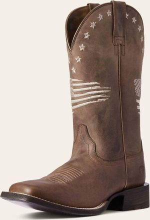 Ariat Womens Circuit Patriot Weathered Leather Western Boot In Tan