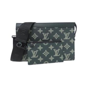 Louis Vuitton Pre-owned Monogram Shadow Gaston Wearable Wallet Schoudertas - Dames - Pre-owned - Groen - Maat: ONE Size Leer