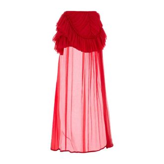 Dries Van Noten Gowns, female, Red, Size: L Shelby Skirt