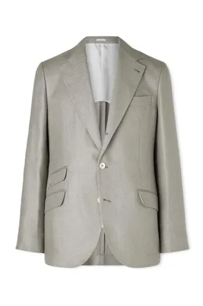 Brunello Cucinelli Silk, Linen and Wool-Blend Blazer
